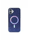 Mey İthalat®  iPhone 16 Plus Kılıf Helen Magsafe Kapak - Lacivert