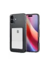Mey İthalat®   iPhone 16 Plus Kılıf Kart Şeffaf Silikon - Şeffaf