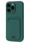 Mey İthalat®   iPhone 16 Plus Kılıf Kelvin Kartvizitli Silikon - Koyu Yeşil