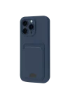 Mey İthalat®   iPhone 16 Plus Kılıf Kelvin Kartvizitli Silikon - Lacivert