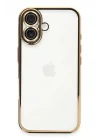 Mey İthalat®   iPhone 16 Plus Kılıf  Lensli Silikon - Gold