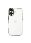 Mey İthalat®   iPhone 16 Plus Kılıf  Lensli Silikon - Gümüş
