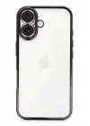 Mey İthalat®   iPhone 16 Plus Kılıf  Lensli Silikon - Mor