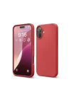 Mey İthalat®   iPhone 16 Plus Kılıf Nano içi Kadife Silikon - Kırmızı