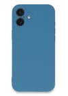 Mey İthalat®   iPhone 16 Plus Kılıf Nano içi Kadife Silikon - Mavi