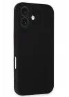 Mey İthalat®   iPhone 16 Plus Kılıf Nano içi Kadife Silikon - Siyah