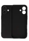 Mey İthalat®   iPhone 16 Plus Kılıf Nano içi Kadife Silikon - Siyah