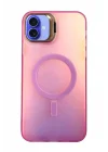 Mey İthalat®   iPhone 16 Plus Kılıf Primera Magsafe Standlı Kapak - Pembe