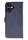 Mey İthalat®   iPhone 16 Plus Kılıf Trend S Plus Kapaklı Kılıf - Lacivert