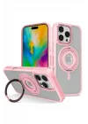 Mey İthalat®  iPhone 16 Pro Banza Magsafe Standlı Kapak - Pembe