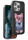 Mey İthalat®  iPhone 16 Pro Cute Desenli Kapak - Siyah