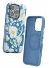 Mey İthalat®  iPhone 16 Pro Flower Series Magsafe Kapak - Mavi