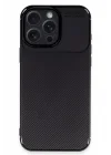 Mey İthalat®   iPhone 16 Pro Kılıf Auto Focus Karbon Kapak - Siyah