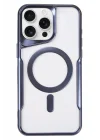 Mey İthalat®   iPhone 16 Pro Kılıf Boyi Magsafe Silikon Kapak - Lacivert