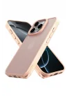 Mey İthalat®   iPhone 16 Pro Kılıf Elegant Kapak - Pudra