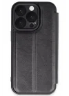 Mey İthalat®   iPhone 16 Pro Kılıf Flip Cover - Siyah