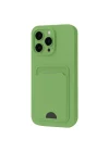 Mey İthalat®  iPhone 16 Pro Kılıf Kelvin Kartvizitli Silikon - Açık Yeşil