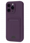Mey İthalat®  iPhone 16 Pro Kılıf Kelvin Kartvizitli Silikon - Derin Mor