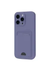 Mey İthalat®   iPhone 16 Pro Kılıf Kelvin Kartvizitli Silikon - Lila