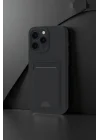 Mey İthalat®   iPhone 16 Pro Kılıf Kelvin Kartvizitli Silikon - Siyah