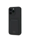 Mey İthalat®   iPhone 16 Pro Kılıf Kelvin Kartvizitli Silikon - Siyah