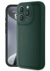Mey İthalat®   iPhone 16 Pro Kılıf Viera Silikon - Koyu Yeşil