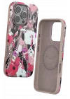 Mey İthalat®   iPhone 16 Pro Max Flower Series Magsafe Kapak - Pembe