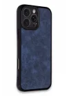 Mey İthalat®   iPhone 16 Pro Max Kılıf Aras Deri Kapak - Lacivert