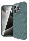 Mey İthalat®   iPhone 16 Pro Max Kılıf Auto Focus Karbon Kapak - Koyu Yeşil