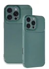 Mey İthalat®   iPhone 16 Pro Max Kılıf Auto Focus Karbon Kapak - Koyu Yeşil