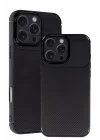 Mey İthalat®   iPhone 16 Pro Max Kılıf Auto Focus Karbon Kapak - Siyah