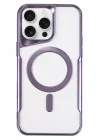 Mey İthalat®   iPhone 16 Pro Max Kılıf Boyi Magsafe Silikon Kapak - Derin Mor