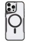 Mey İthalat®   iPhone 16 Pro Max Kılıf Boyi Magsafe Silikon Kapak - Siyah