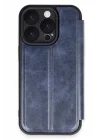 Mey İthalat®   iPhone 16 Pro Max Kılıf Flip Cover - Lacivert