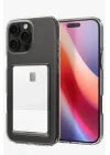 Mey İthalat®   iPhone 16 Pro Max Kılıf Kart Şeffaf Silikon - Şeffaf