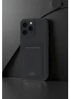 Mey İthalat®   iPhone 16 Pro Max Kılıf Kelvin Kartvizitli Silikon - Siyah