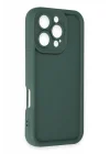 Mey İthalat®  iPhone 16 Pro Max Kılıf Viera Silikon - Koyu Yeşil
