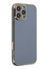 Mey İthalat®   iPhone 16 Pro Max Kılıf Volet Silikon - Mavi