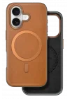 Mey İthalat®  iPhone 16 Puskas Magsafe Kapak - Açık Kahve