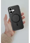 Mey İthalat®  iPhone 16 Puskas Magsafe Kapak - Siyah