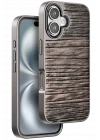 Mey İthalat®  iPhone 16 Wave Kapak - Kahverengi