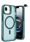 Mey İthalat®  iPhone 16E Flet Lens Magsafe Kapak - Koyu Yeşil