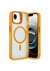 Mey İthalat®  iPhone 16E Flet Lens Magsafe Kapak - Turuncu