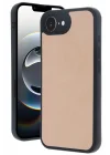 Mey İthalat®  iPhone 16E Kılıf Aras Deri Kapak - Pudra