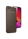 Mey İthalat®  iPhone 16E Kılıf Auto Focus Karbon Kapak - Kahverengi