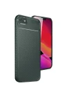 Mey İthalat®  iPhone 16E Kılıf Auto Focus Karbon Kapak - Koyu Yeşil