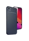 Mey İthalat®  iPhone 16E Kılıf Auto Focus Karbon Kapak - Lacivert