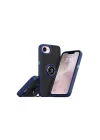 Mey İthalat®  iPhone 16E Kılıf Montreal Yüzüklü Silikon Kapak - Lacivert