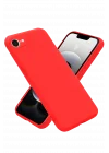 Mey İthalat®  iPhone 16E Kılıf Nano içi Kadife Silikon - Kırmızı