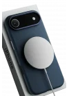 Mey İthalat®   iPhone 17 Air Wonder Deri Magsafe Kapak - Lacivert